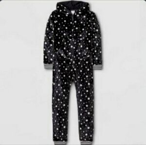 Target Art Class Girls Zip Up Hooded  Pajamas Star Pattern PJS Size‎ Small 6/6X